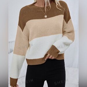 SHEIN ColorBlock SweaterTop 🤎